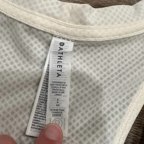 Athleta Legend Tank‎ Womens Small Cream White Racerback Athletic Allyson Fenix - Picture 4 of 7